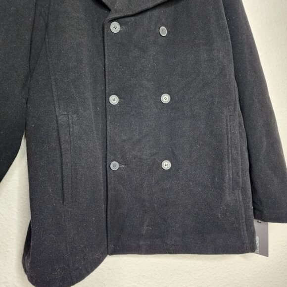 Kenneth Cole Reaction Wool Blend Pea Coat in Black Women's Plus Size 2X NWT - Picture 6 of 8
